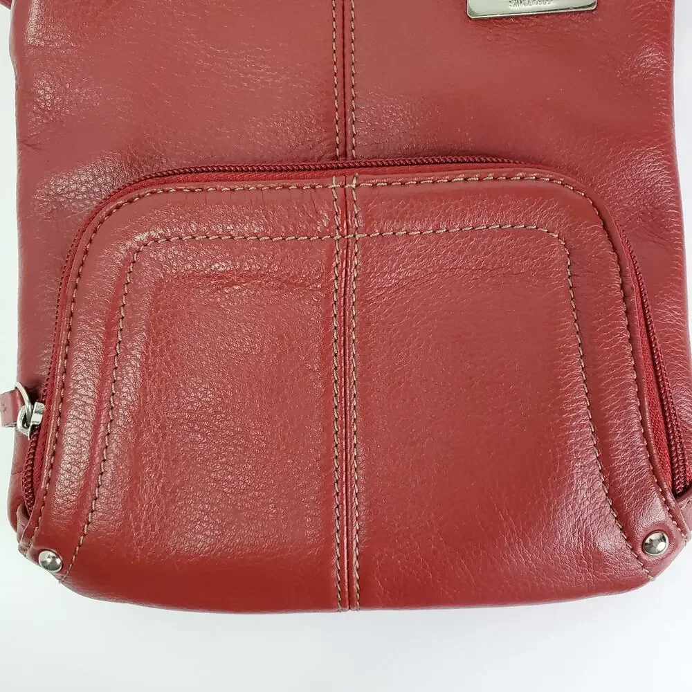 Tignanello Crossbody Handbag Women Red Small Purse Shoulder Bag